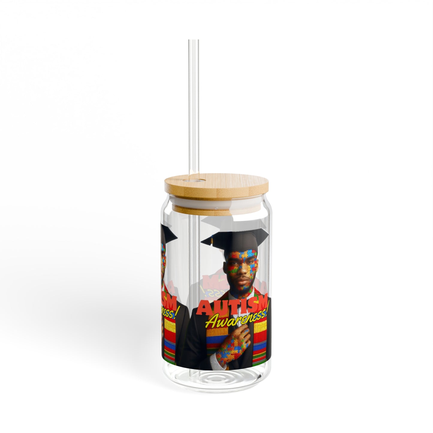 Autism Awareness Sipper Glass, 16oz