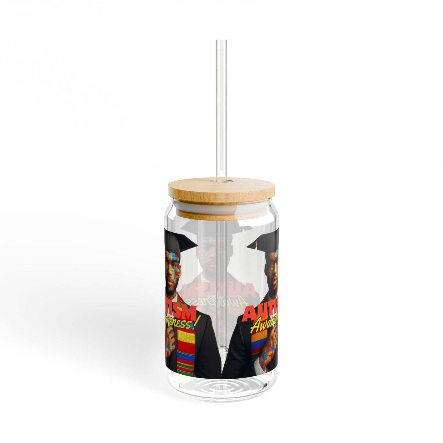 Autism Awareness Sipper Glass, 16oz
