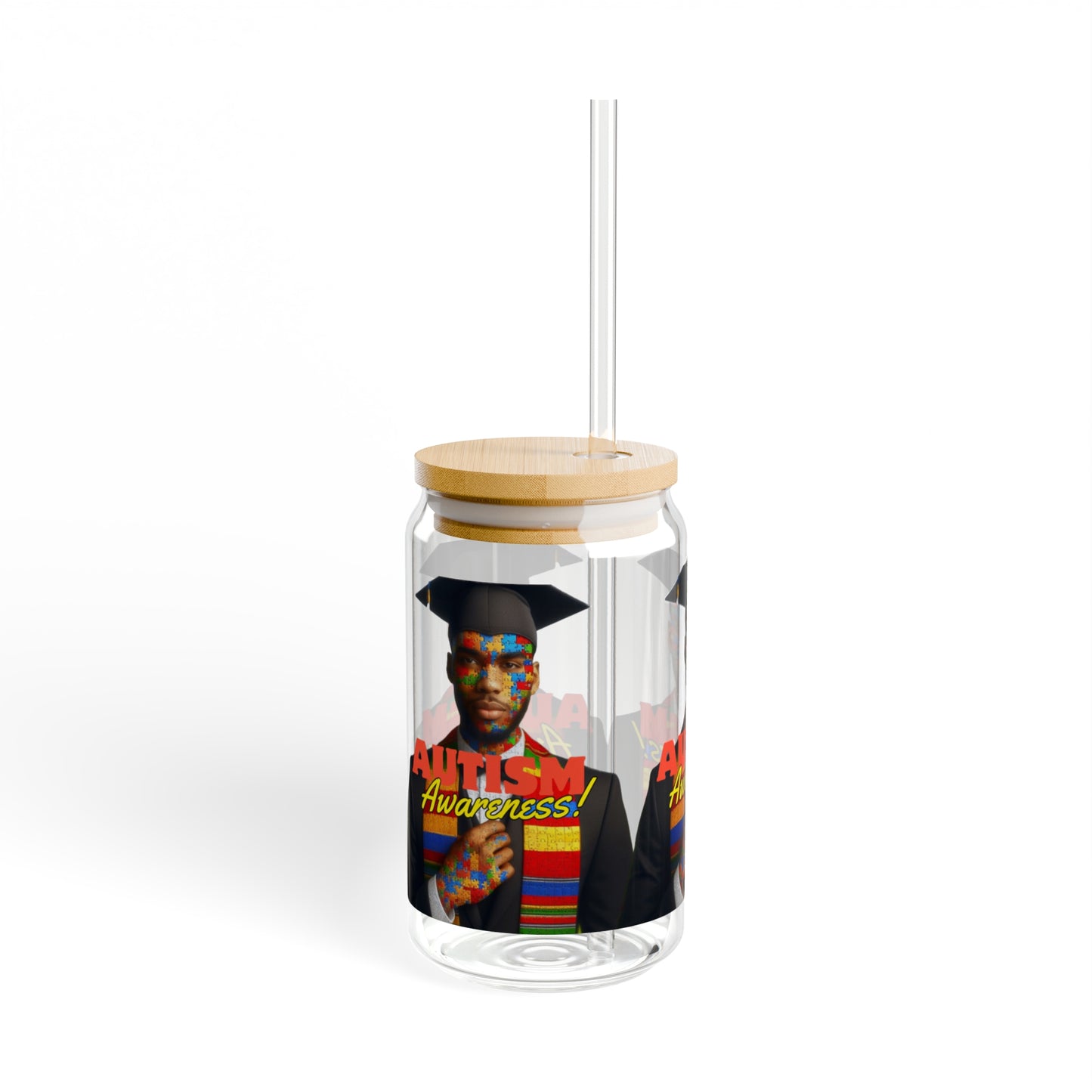 Autism Awareness Sipper Glass, 16oz