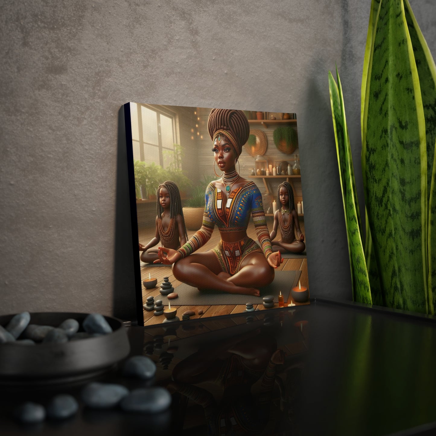 Mediation navy blue Canvas Photo Tile