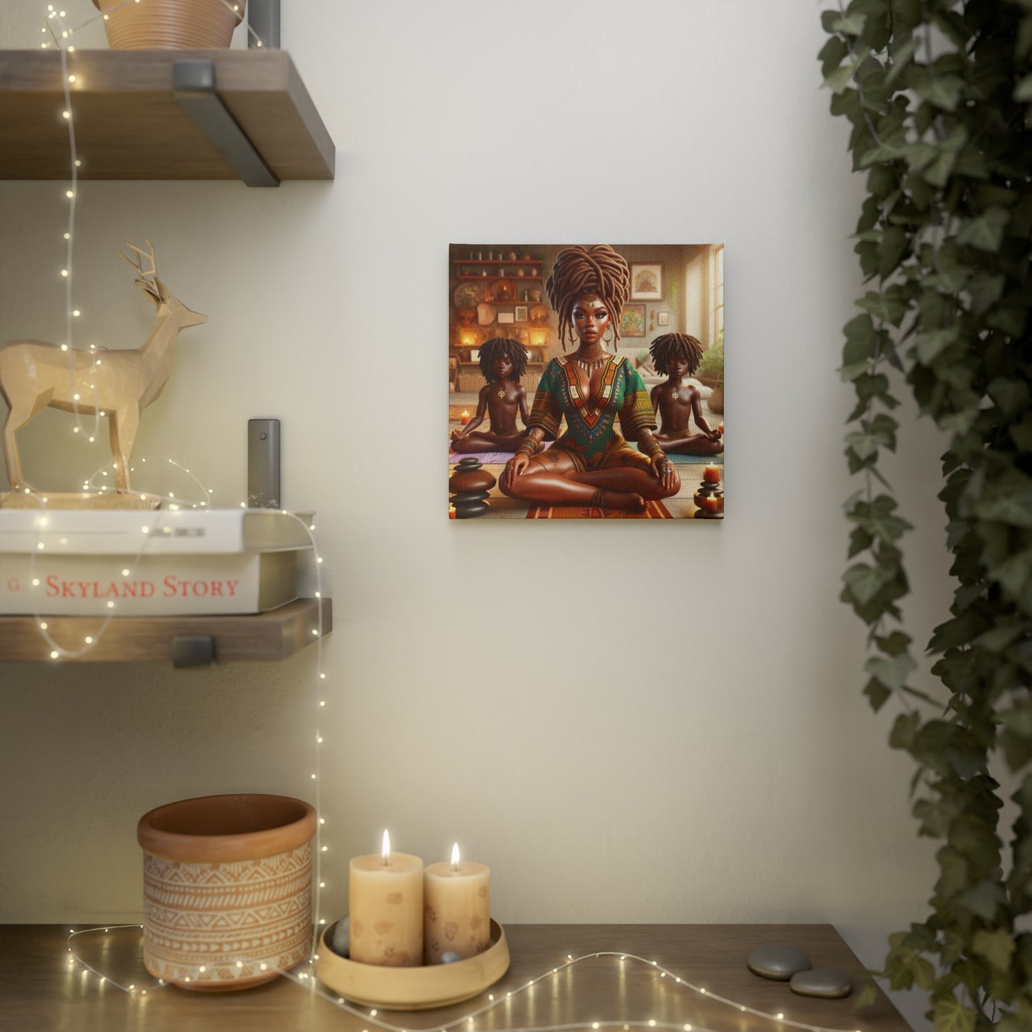 Mediation dark green Canvas Photo Tile