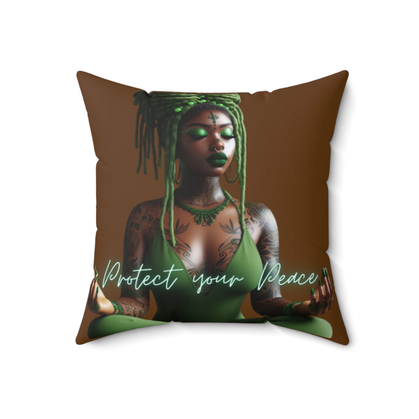 Chocolate mint Square Pillow