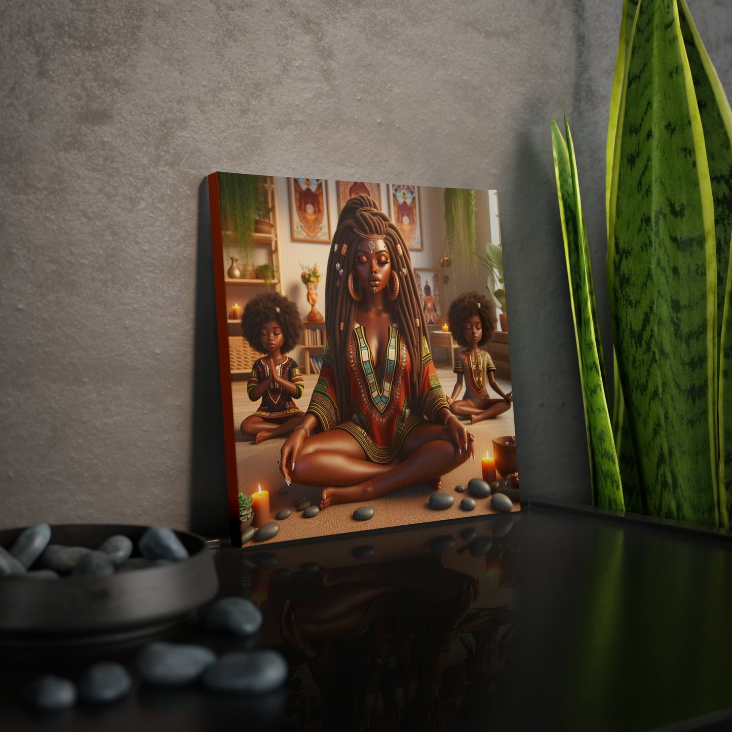 Meditation (orange) Canvas Photo Tile