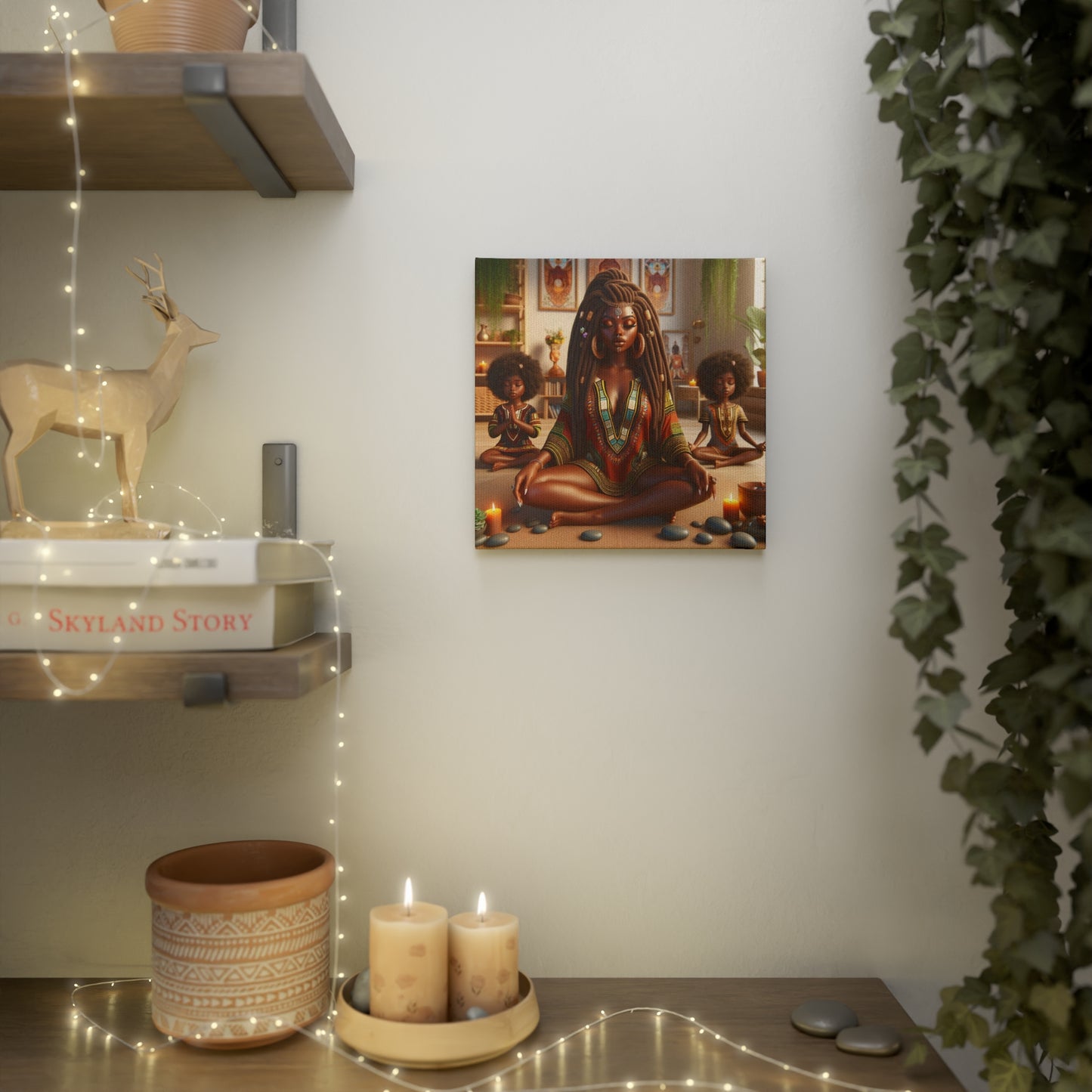 Meditation (orange) Canvas Photo Tile