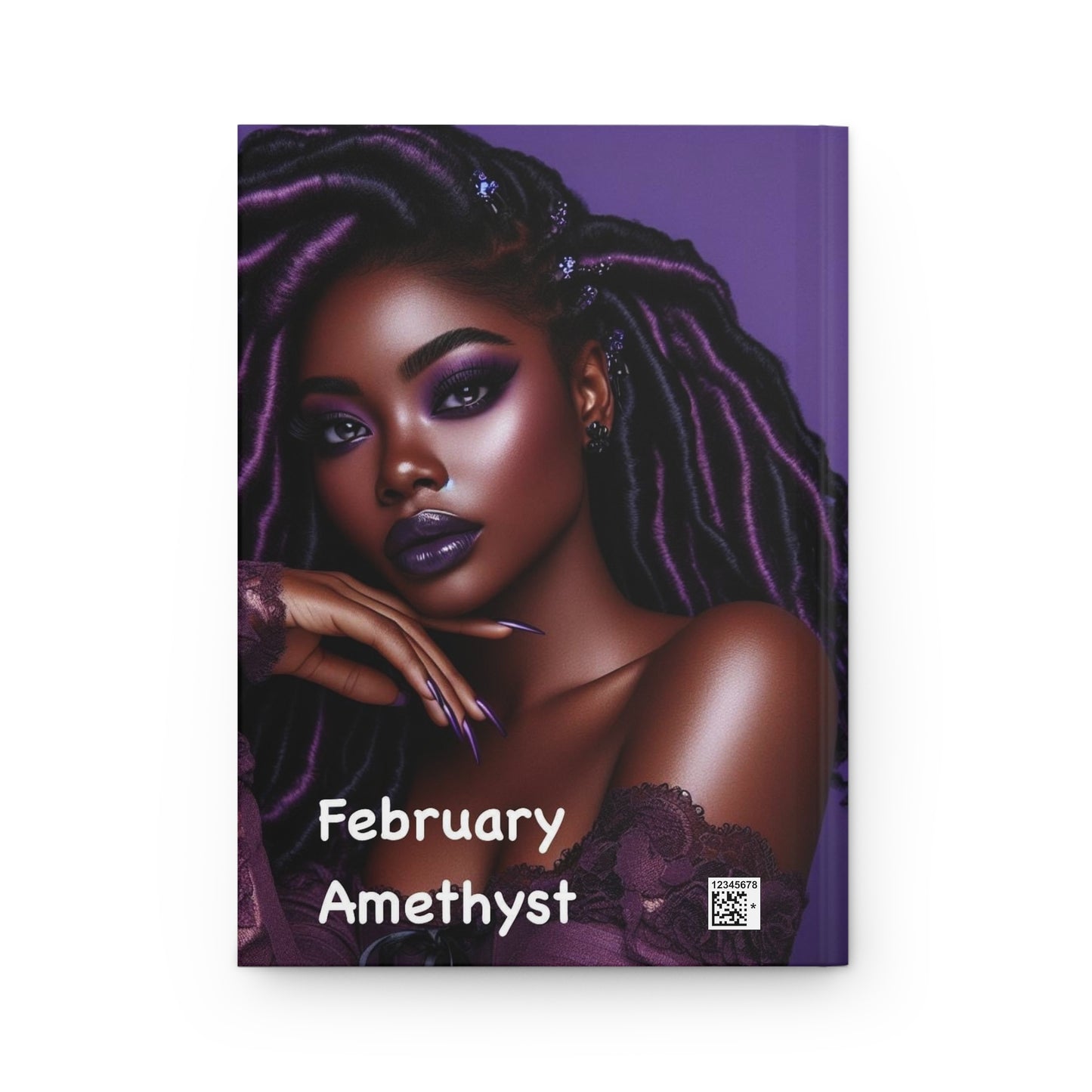 February birthstone Hardcover Journal Matte