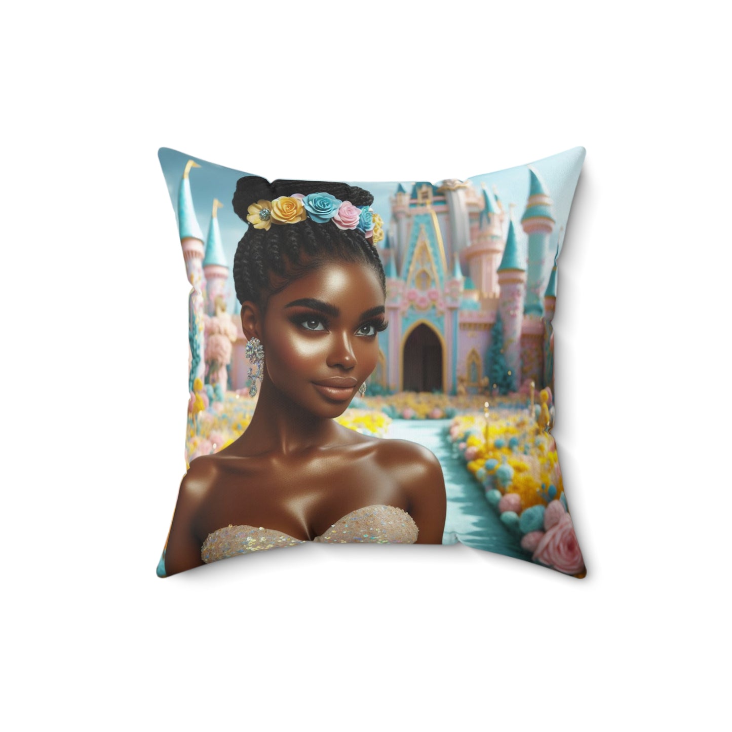 Pastel Princess Spun Polyester Square Pillow