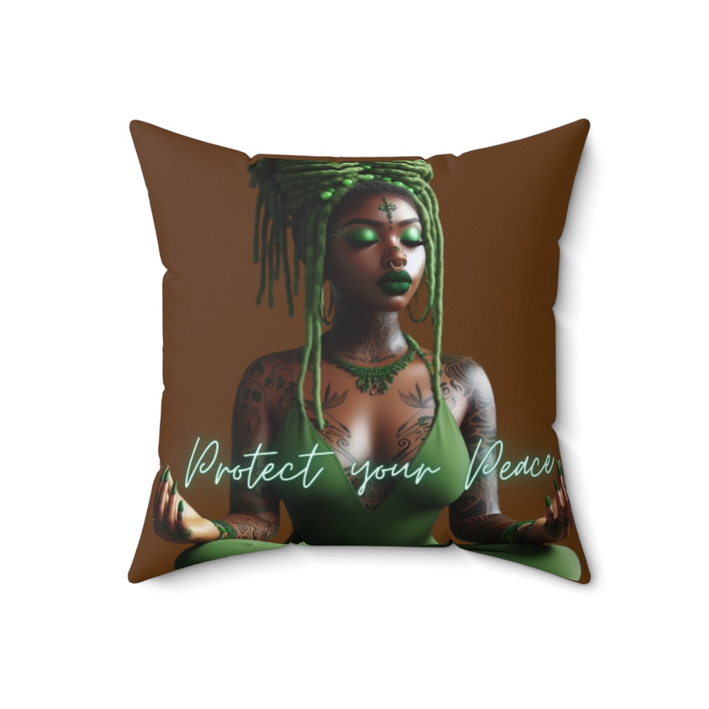 Chocolate mint Square Pillow