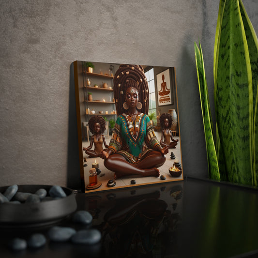 Meditation(green) Canvas Photo Tile