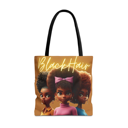 Black Girl Hair Tote Bag (AOP)