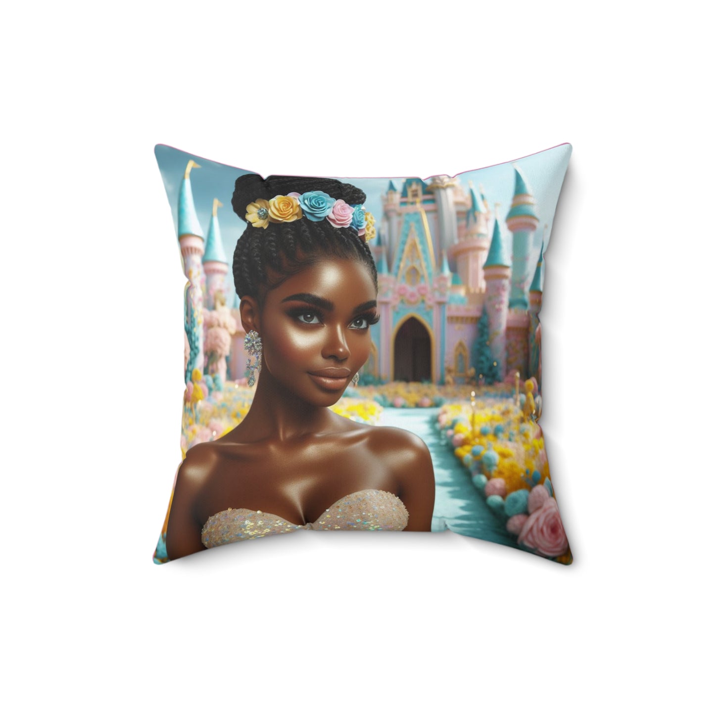 Pastel Princess Spun Polyester Square Pillow