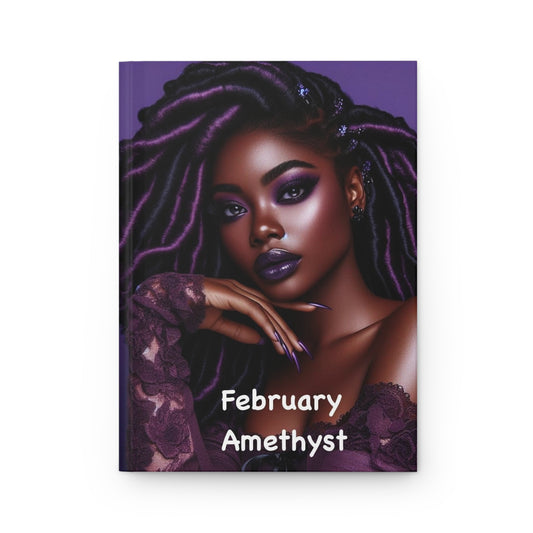 February birthstone Hardcover Journal Matte