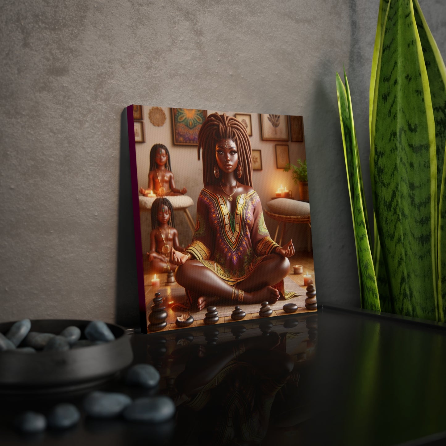 Meditation (plum) Canvas Photo Tile