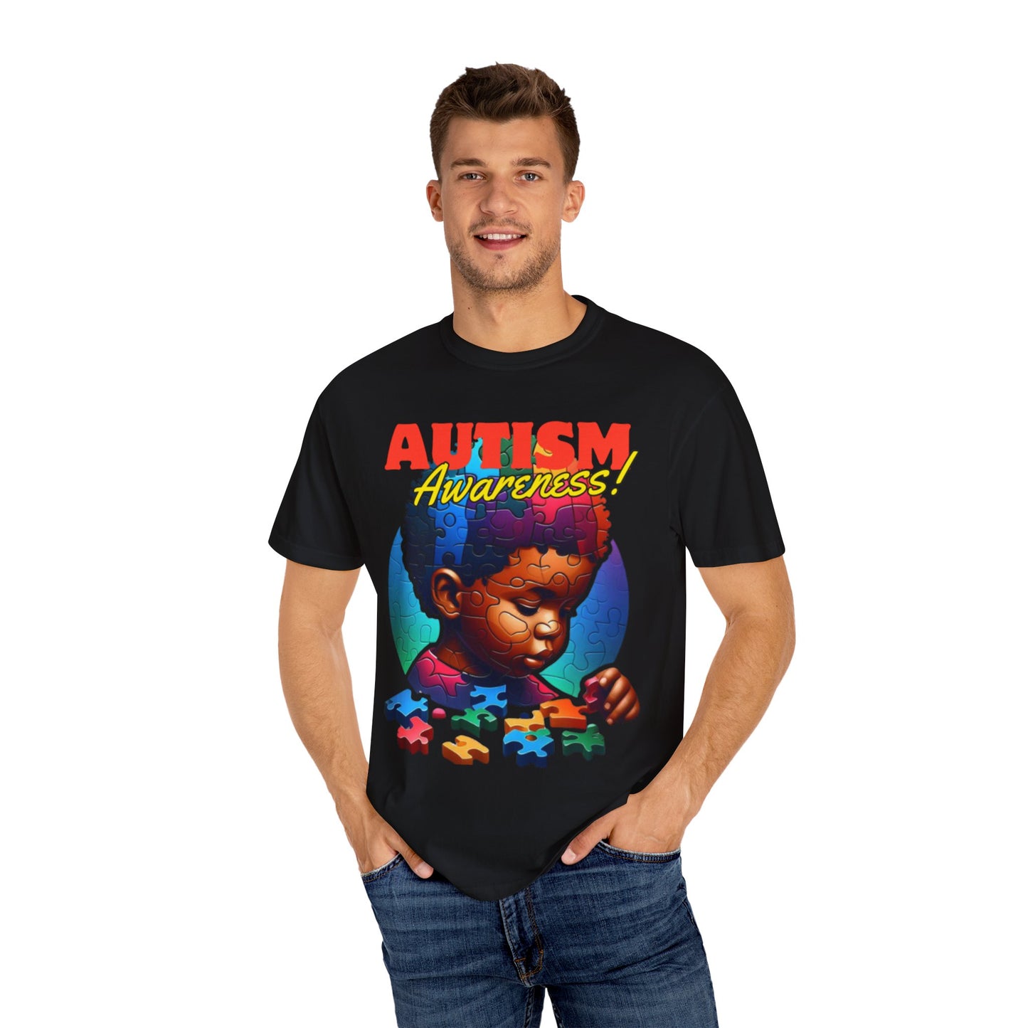 April Autism Awareness Unisex Garment-Dyed T-shirt