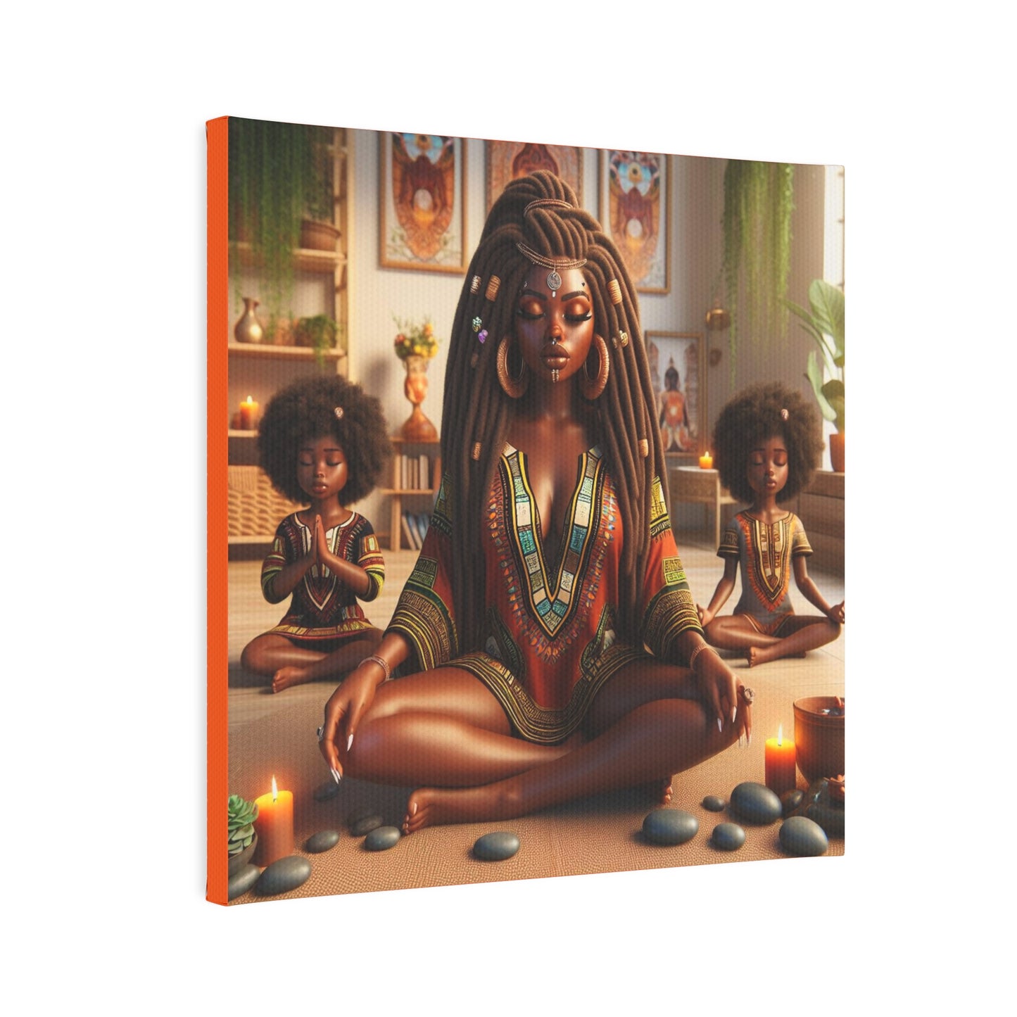 Meditation (orange) Canvas Photo Tile