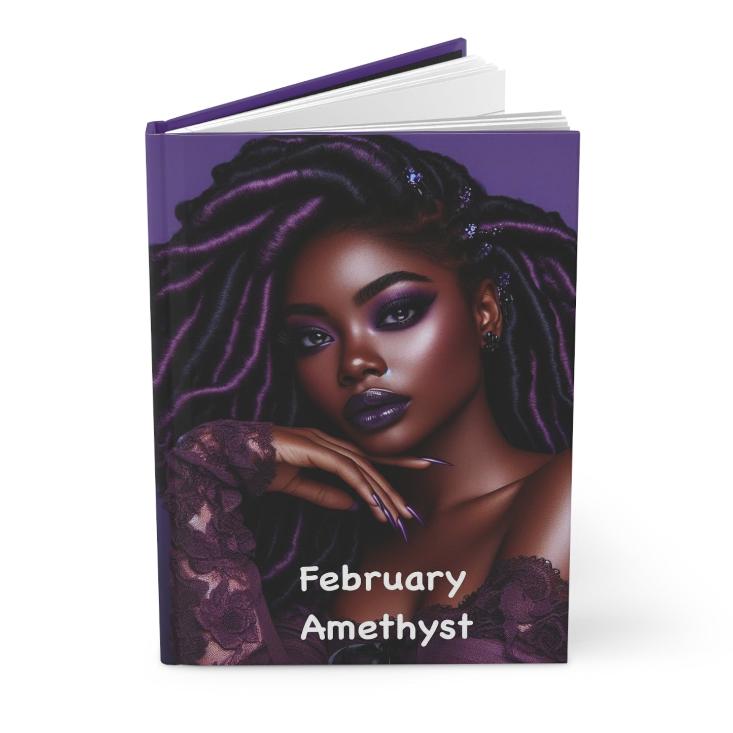 February birthstone Hardcover Journal Matte